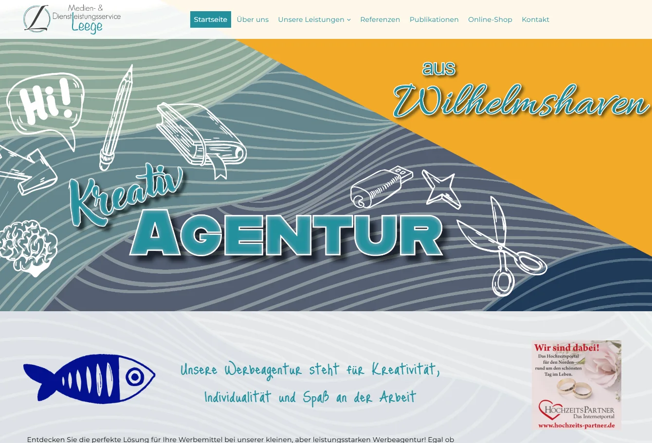 Startseite von Medien-Leege vor dem Relaunch